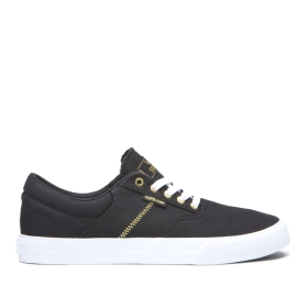 Supra COBALT Lave Sneakers Dame Svart/Gull/Hvite | NO-41668